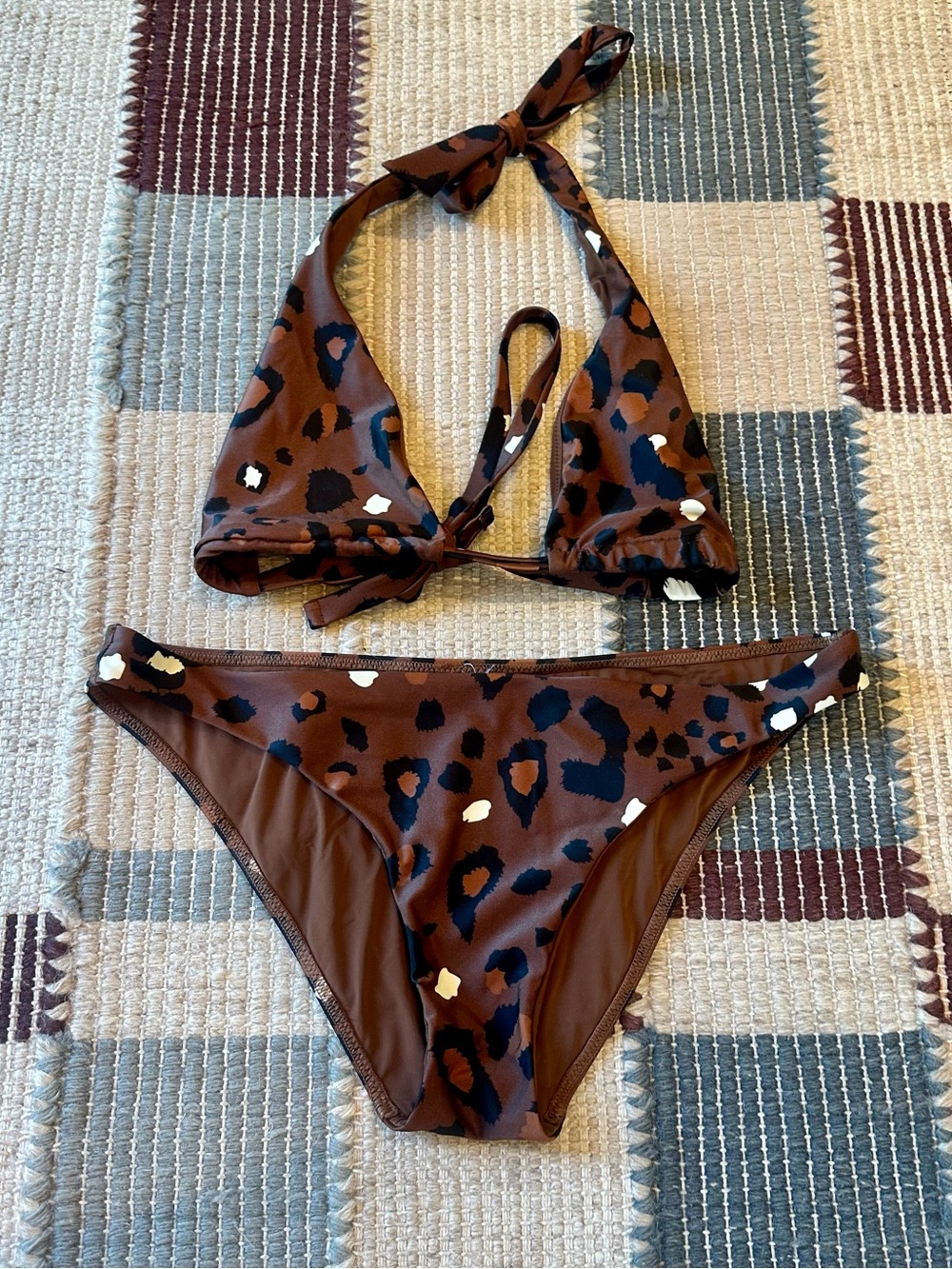 The Upside Leopard Brown Adriana Leopard Print Bikini Set